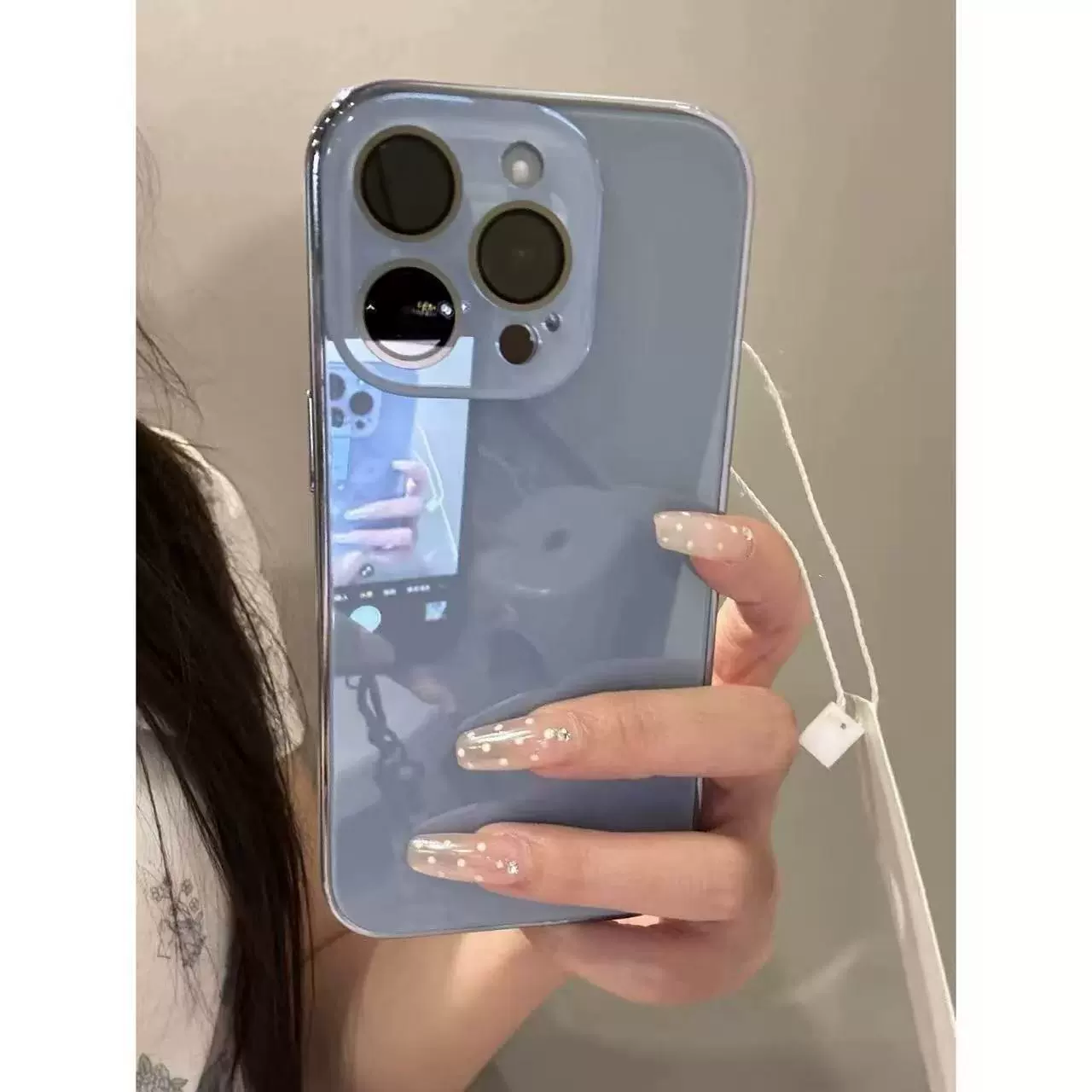 Чехол для iPhone (Apple) iPhone 13–17 Pro Max, изумрудно-зелёный глянцевый с серебряным напылением
