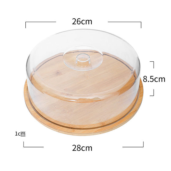 Bamboo butter box with lid Amazon popular transparent butter plate cheese cheese round storage crisper cross-border