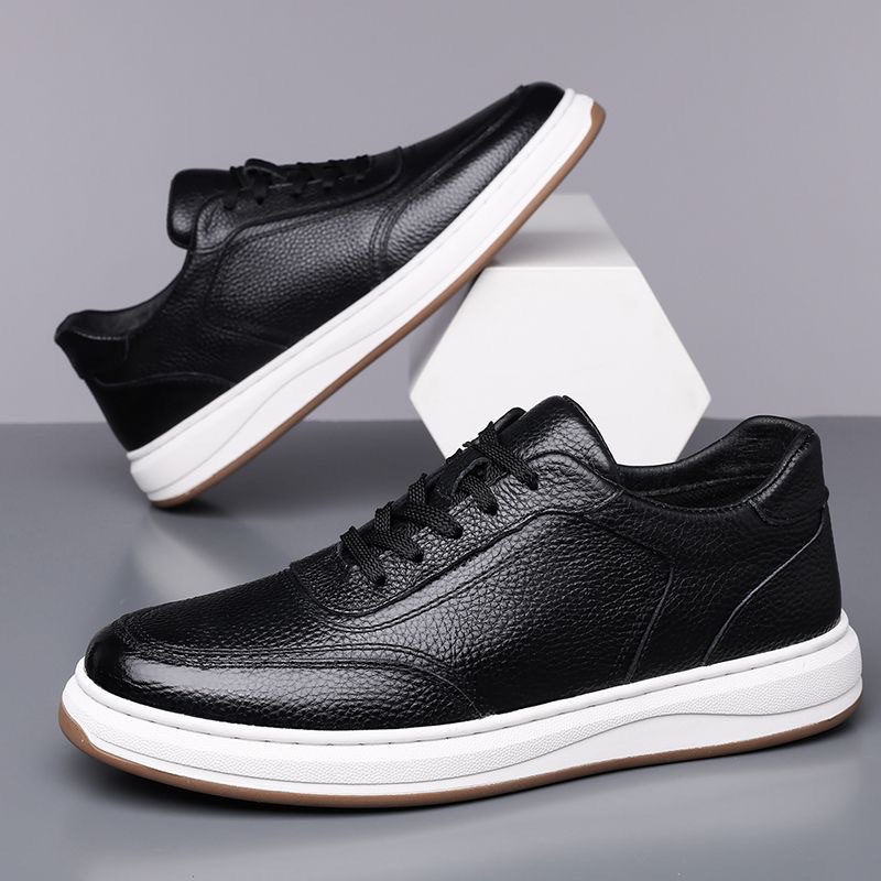 2026 nuevos zapatos casuales de cuero para hombres, zapatos casuales transpirables, zapatos casuales para hombres de color sólido, zapatos simples y cómodos