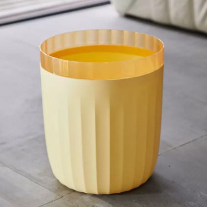 Cubo de basura para el hogar, sala de estar, cocina, cubo simple de gran capacidad para dormitorio, cesta de papel sin tapa para oficina, alta apariencia con anillo de presión