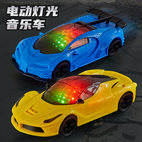 Children's toy universal car 4D lighting glowing toy car electric music night market stall supply race car model