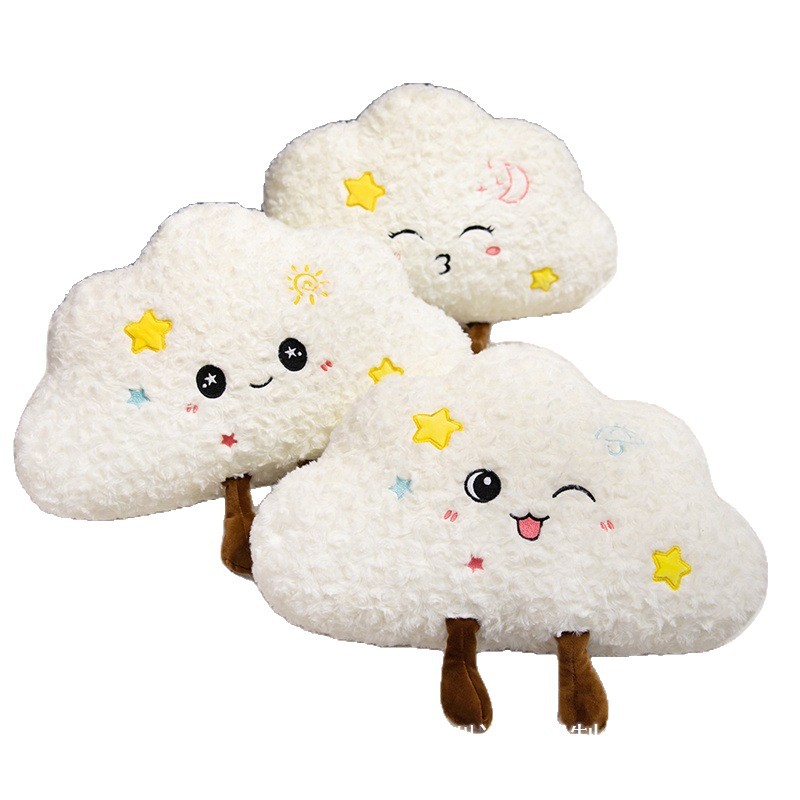Cojín de Peluche con Forma de Nube de Franela, Decorativo para Sofá Infantil