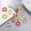 Small elastic ring flower-shaped, Japanese and Korean, flowered, wholesale