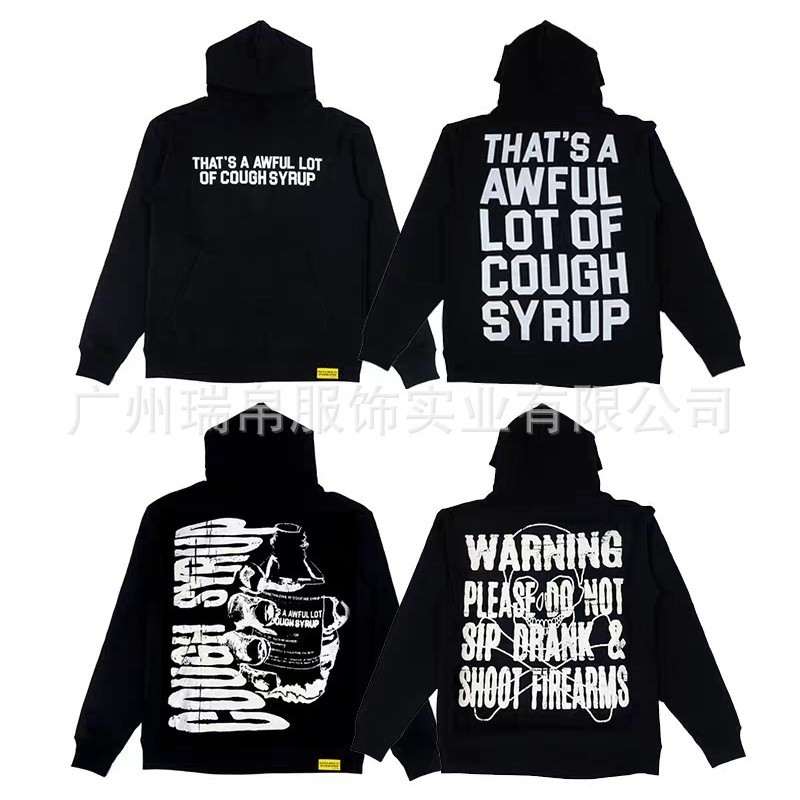 跨境高品质美式潮牌TRAPSTAR秋冬款纯棉字母印花连帽衫情侣卫衣|undefined