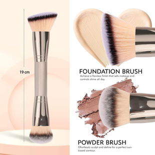 Double Head Foundation Brush Concealer Brush Large Area Highlight Brightening Concealer Cosmetic Brush Cross Border Cosmetic Brush
