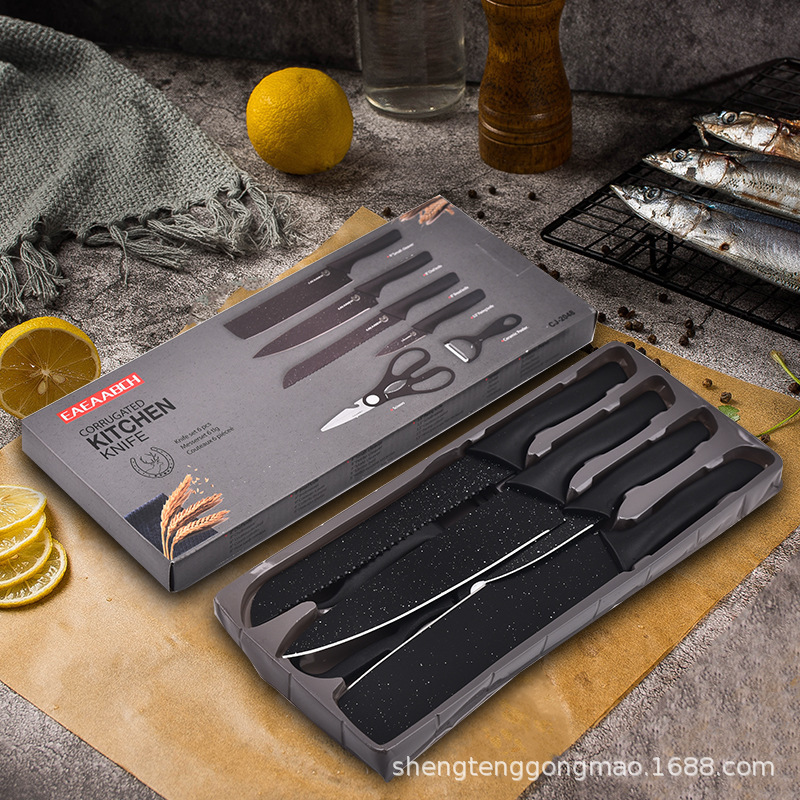 Fabricantes transfronterizos de utensilios de cocina de acero inoxidable color sólido conjunto de utensilios de cocina conjunto de cuchillos