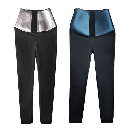 Cross-border women's high-waisted belly-controlling fitness pants, sweat-resistant breasted nine-point pants, sports yoga pants, sweat-resistant body-shaping pants, shorts