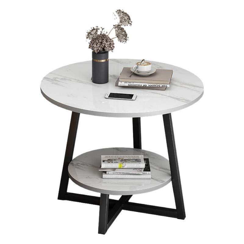 Pequeña Mesa Redonda pequeña mesa de café simple sala de estar hogar Luz sofá de lujo mesa auxiliar dormitorio mesita de noche mini balcón mesa pequeña