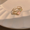 Crystal, zirconium, cute ring, jewelry, Japanese and Korean, flowered, micro incrustation, internet celebrity