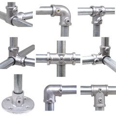 Manufacturer direct delivery of galvanized steel pipe accessories, galvanized short pipe connection accessories, shelf pipe connectors, round pipe connectors