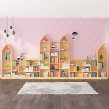 儿童书架落地书柜置物架卧室创意幼儿园自由组合收纳柜子简易实木