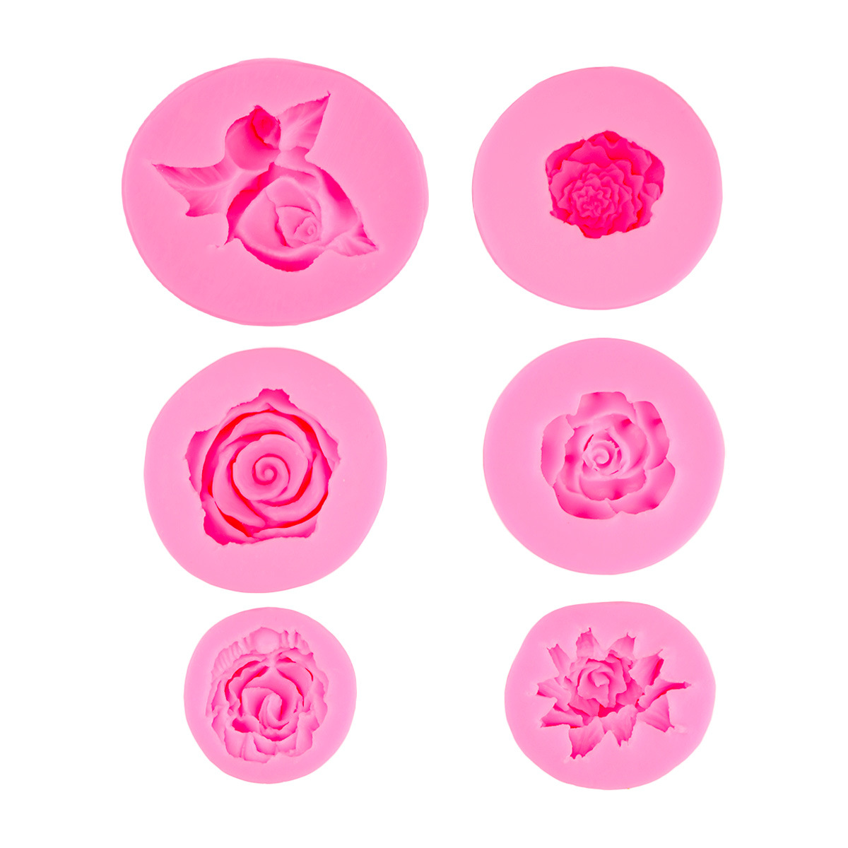 Simulación de molde de silicona de fondant floral tridimensional diy coche aromaterapia yeso rosa peonía chocolate molde de pastel