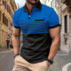 2025 Amazon cross-border summer men's new chest fake pocket digital printing lapel button short sleeve
