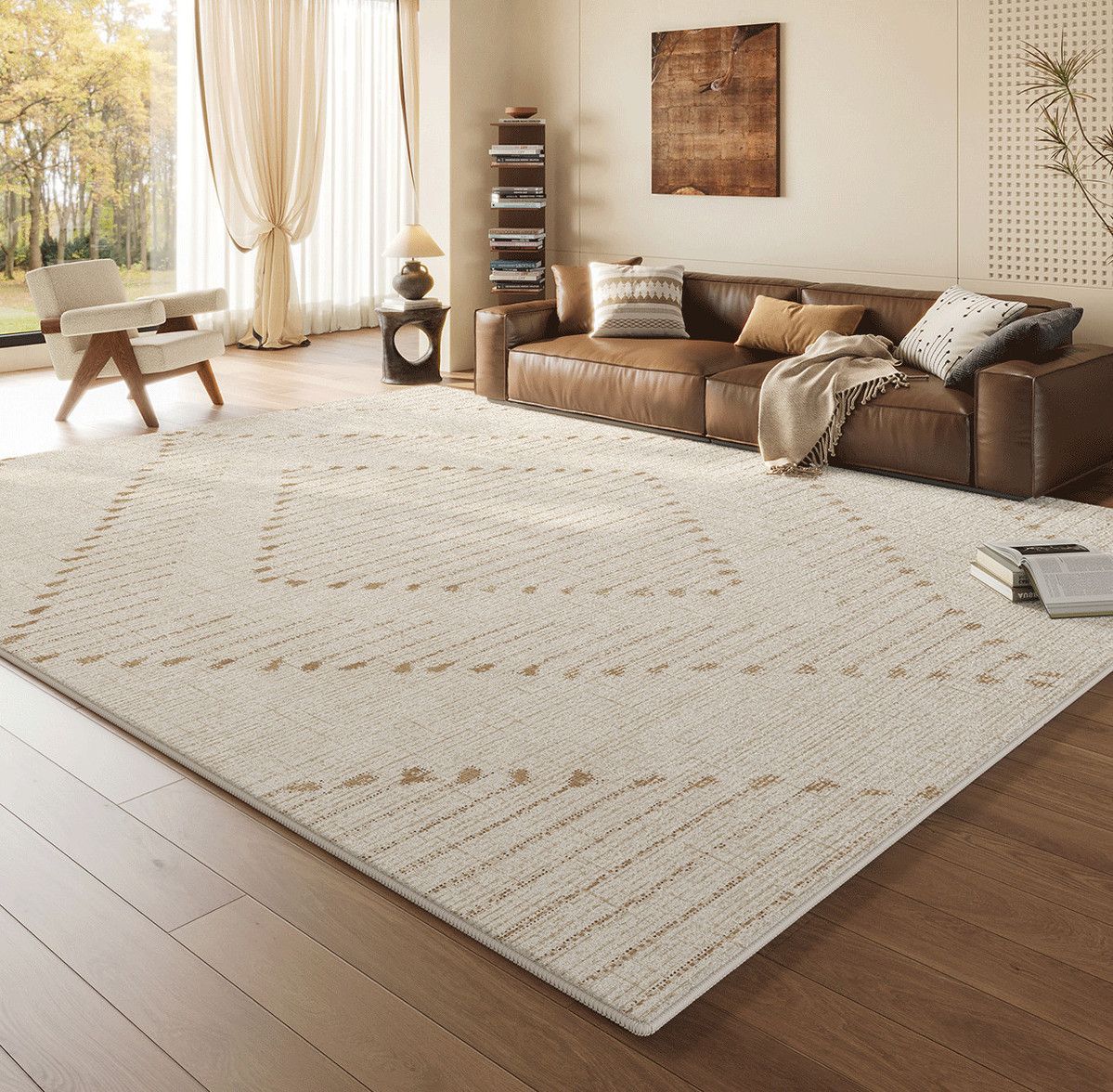 Cream Carpet 2025 New Model Living Room Floor Mat, Washable, Wear-Resistant, Waterproof, High-End Modern Bedroom, Formaldehyde-Free, Non-Slip