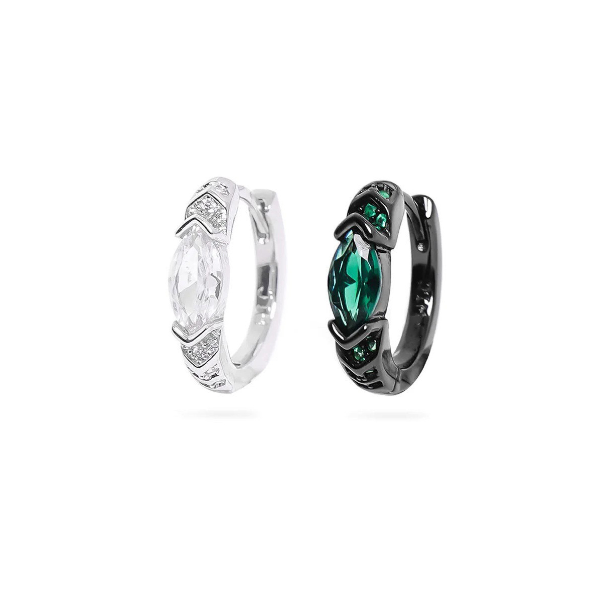 Retro earrings for men and women hip-hop style with zircon