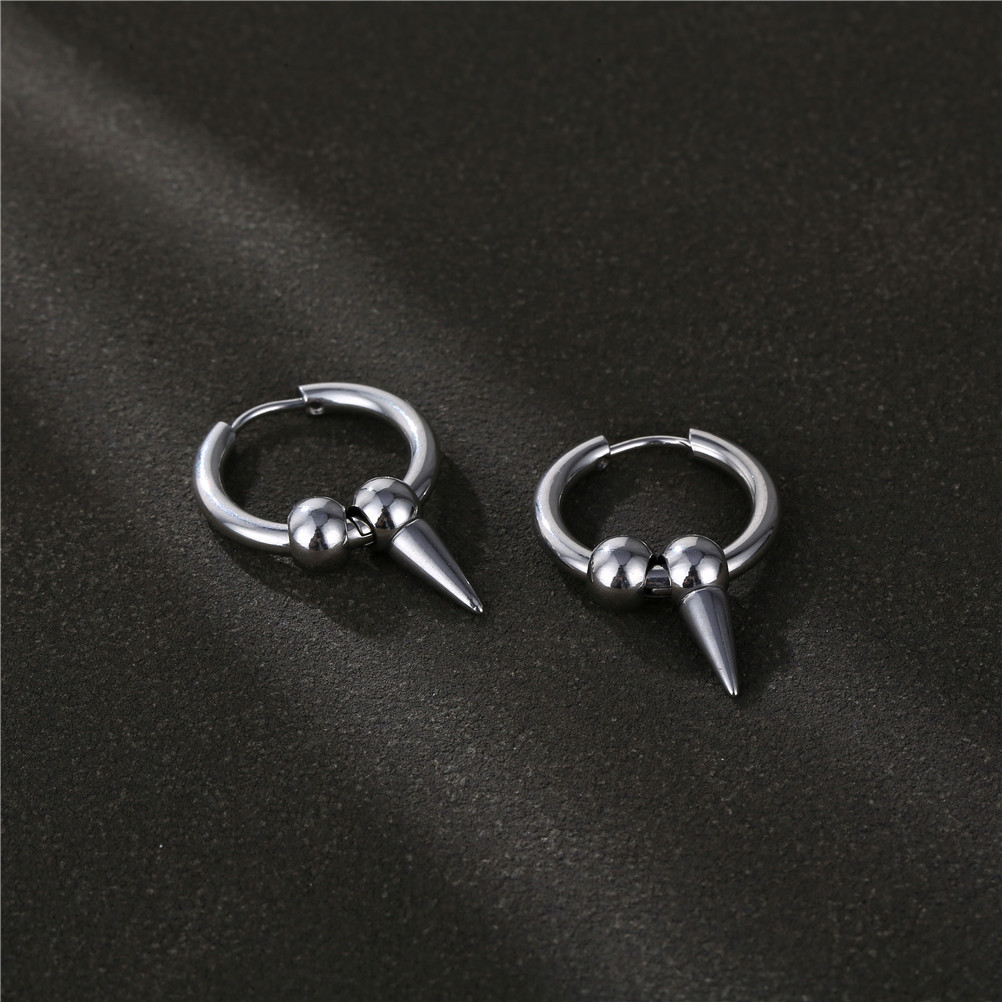 1 Piece Fashion Solid Color Stainless Steel Plating Men's Earrings display picture 1