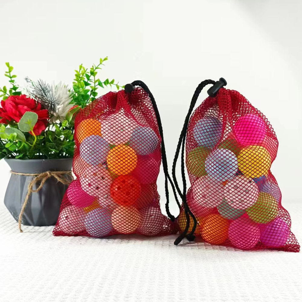 En stock al por mayor bolsa de malla de poliéster con cordón bolsa de tenis de mesa bolsa de baloncesto bolsa de malla de voleibol bolsa de almacenamiento