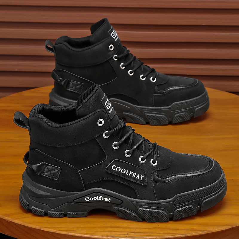 Zapatos masculinos de otoño nuevos zapatos Martin de Alta Parte la tendencia masculina 100 zapatos de trabajo antideslizantes de fondo grueso zapatos de trabajo de ocio botas cortas
