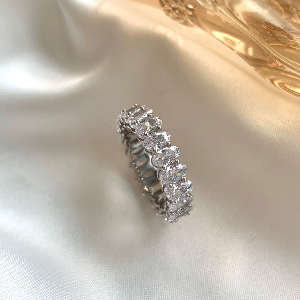 1 Piece Quantity Holiday, Daily Occasion 925 Sterling Silver Zircon U Shape Solid Color Rings