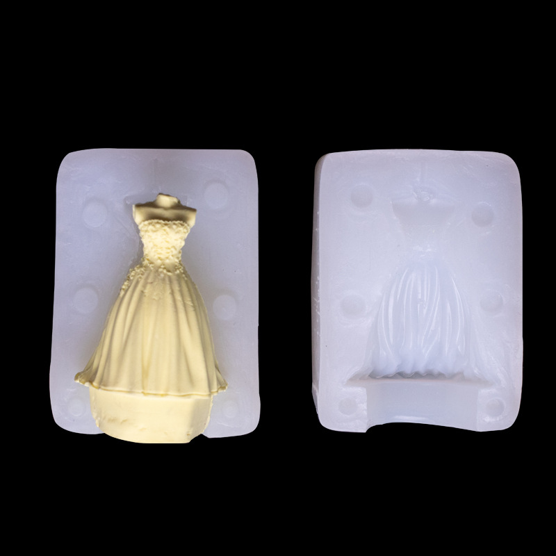 Nupcial princesa pettiskirt fondant cake molde de silicona tubo superior falda ritmo seco herramienta para hornear