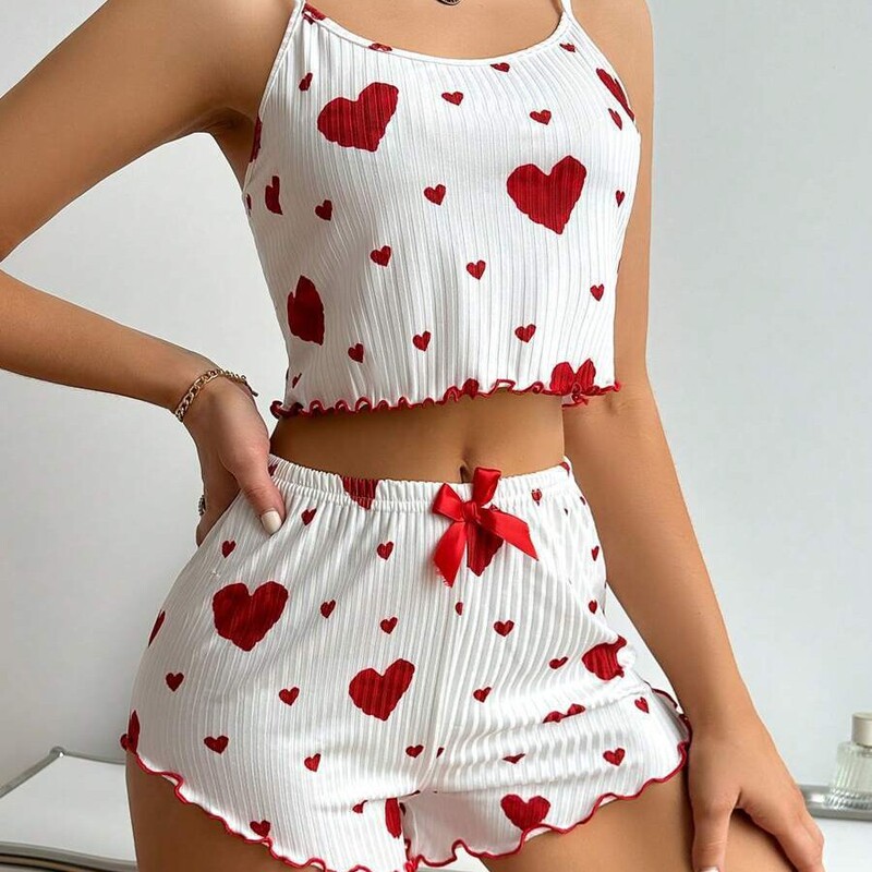 Cross-Border 2026 New Ribbed Sexy Lingerie Women's Summer Camisole Shorts Set Pajamas Loungewear Plus Size Wholesale
