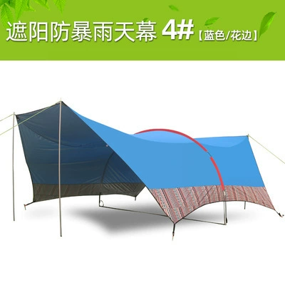 Çadırlar Silver-coated Multi-person Camping Camping Barbecue - blue-with-color-5-8-people