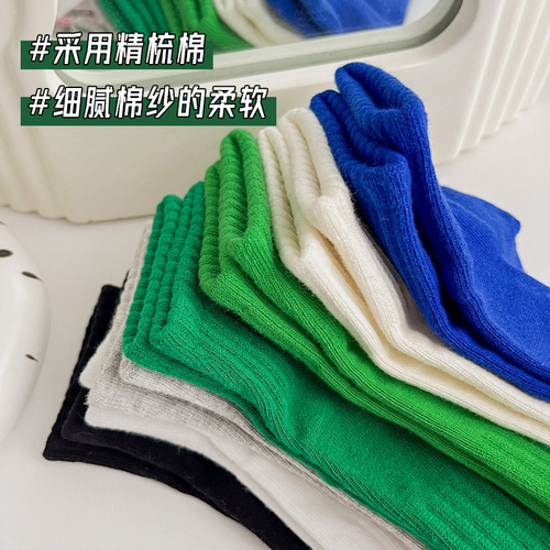 Socks for women spring and summer cotton socks short-tube sports socks combed cotton anti-pilling mid-tube socks for men and women couples cotton socks wholesale