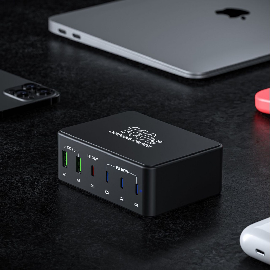 Fabricante 140W USB multi-Puerto cargador PD carga rápida multi-Puerto portátil teléfono móvil adaptador de la cabeza de carga