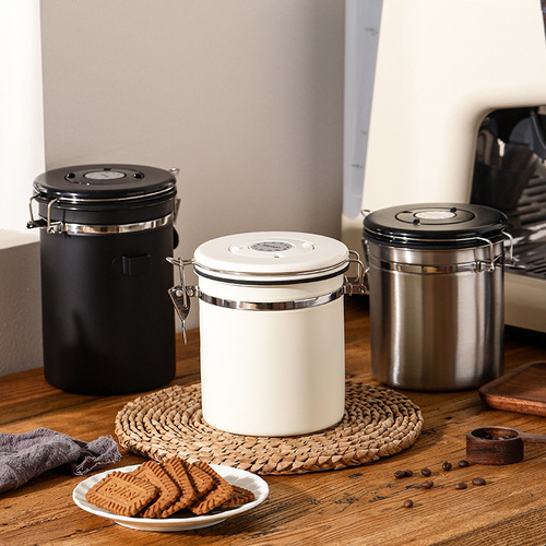 Wholesale coffee bean storage jar 304 stainless steel tea milk powder sealed jar bean storage storage jar cross-border