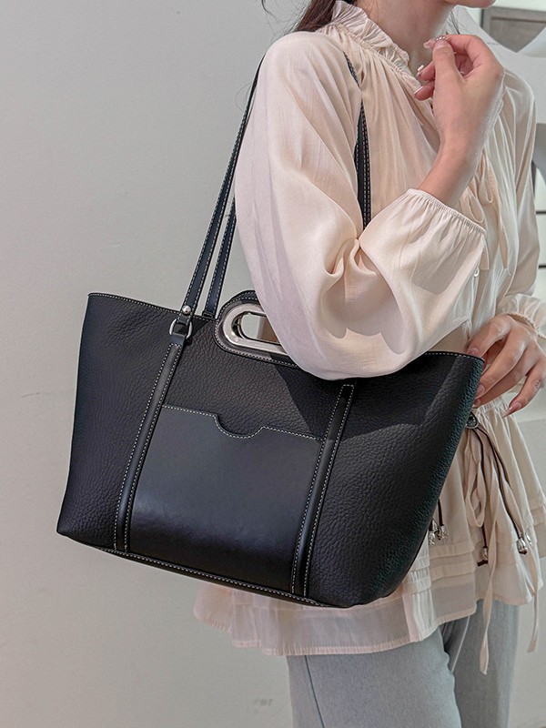 Bolso retro de gran capacidad para mujeres 2026 primavera nueva moda simple, lujoso, ligero y versátil bolso de hombro bajo la axila