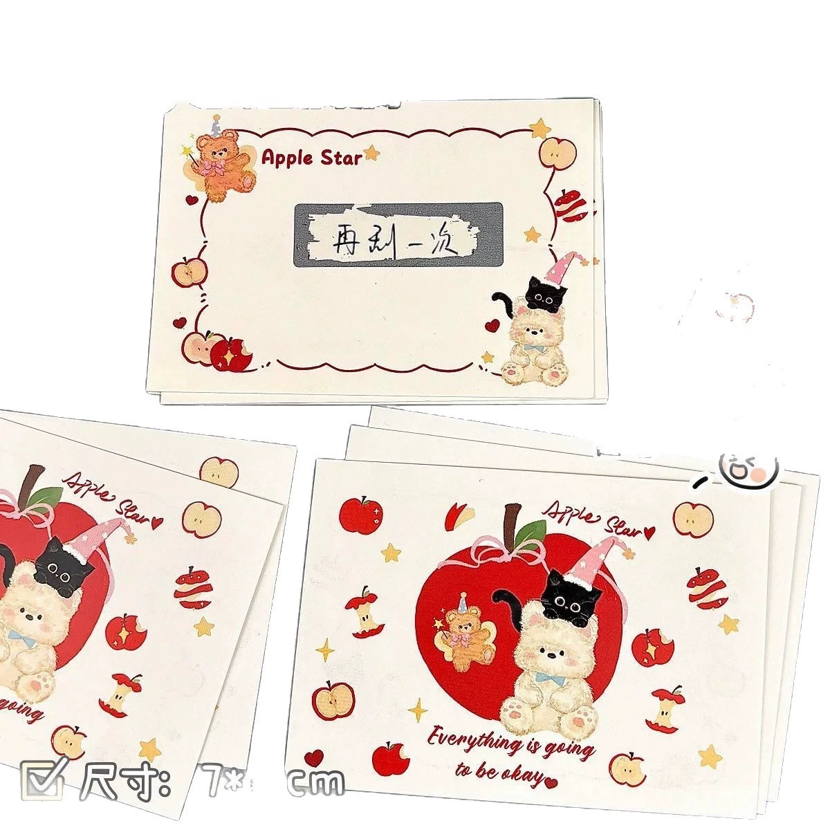 Apple, качественная открытка-приз, мультяшная открытка с маленькими медвежатами