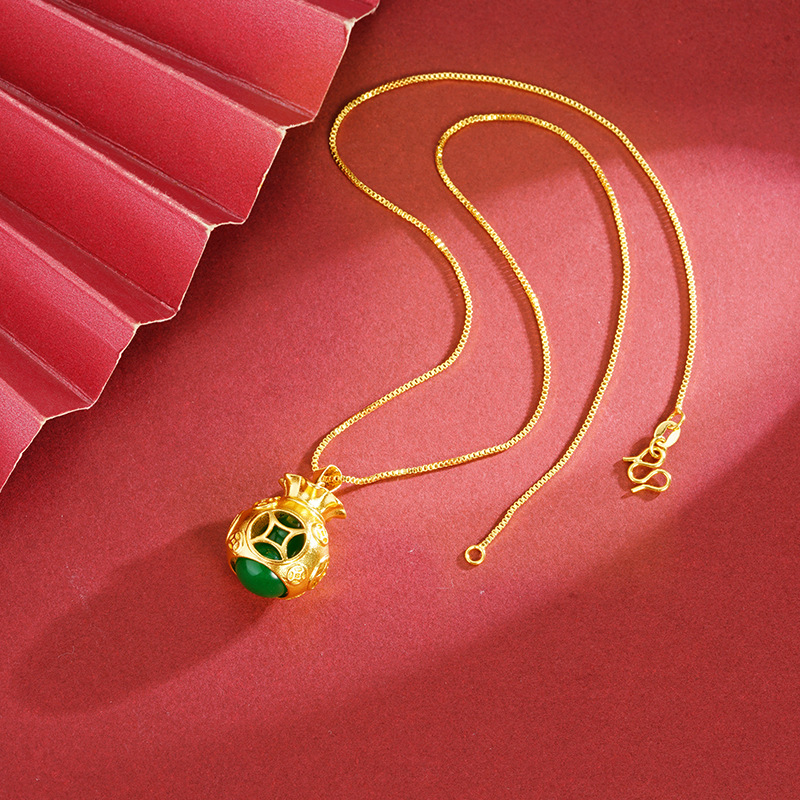 Vietnam oro de oro imitación de medula de jade bolsas de fortuna colgante estilo nacional personalidad en línea popular estilo multifacé joyería Yiwu joyería fuente al por mayor