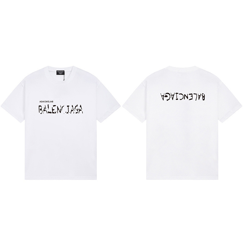パリハイバージョンBファミリーTシャツ25s春夏新作ヘビーコットンラウンドネック半袖Tカジュアル万能男女同型|undefined
