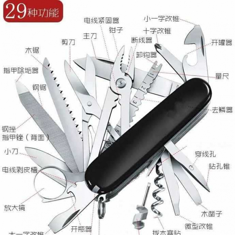 ✅瑞士多功能刀具户外野营折叠组合工具刀野外求生防身随身水果小|undefined