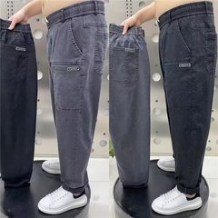 大きいサイズの男性の工装の弾力のジーパンの男性は太っていることをプラスして太っています。