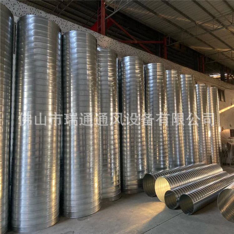 Round galvanized spiral air duct white iron sheet stainless steel spiral ventilation pipe industrial dust removal and smoke exhaust pipe