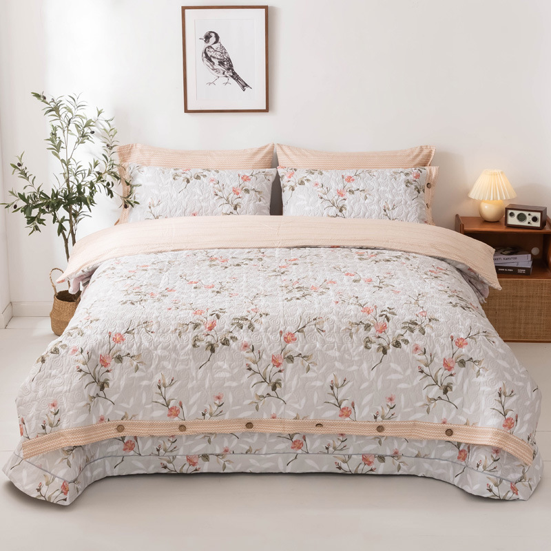 Cubierta de cama de algodón de cuatro piezas, cubierta de colchón de cuatro piezas