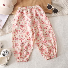 Summer Children's Insect-Proof Pants for Boys and Girls, Fashionable and Versatile Lantern Pants, Korean Style, Bubble Foam Baby Pants, Breathable and Versatile