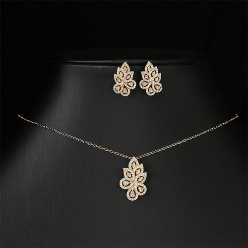 RAKOL European and American Cross-border Fashion Micro-set Diamond Jewelry Set Earrings and Pendant Wholesale