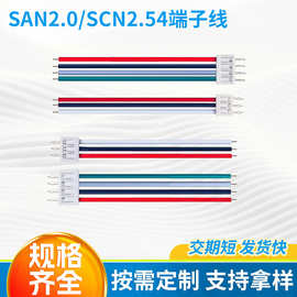 PH2.0/SCN2.54端子线直针座连接线2-16p连接器冷压工艺电子导线