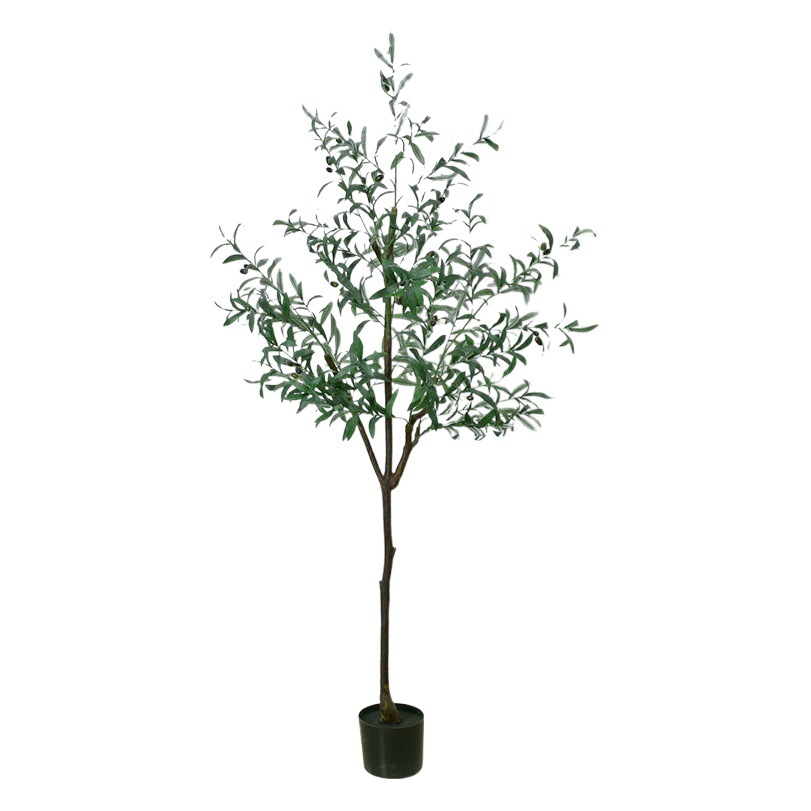 Planta artificial olivo olla casa sala de estar piso interior gran planta verde ventana centro comercial decoración árbol falso