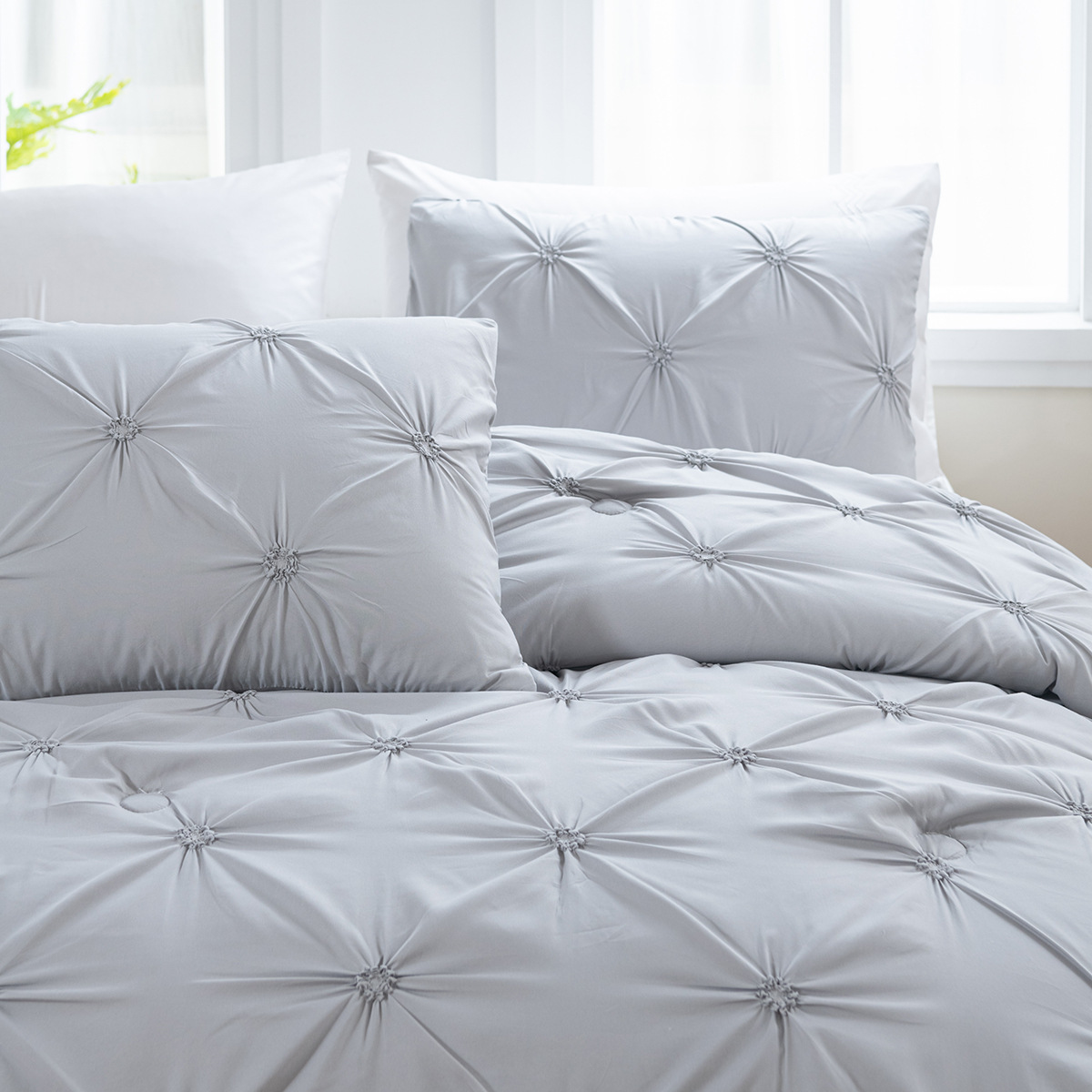 Home textile hot selling, flower pulling style, fat quilt cover, three piece bedding set_voghion.com