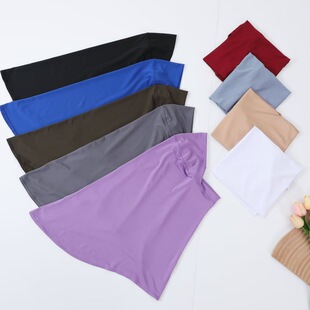 Cross-Border Solid Color Chin-Friendly Headscarf Malay Indonesian Lazy Base Cap Headscarf Wholesale Instant Hijab