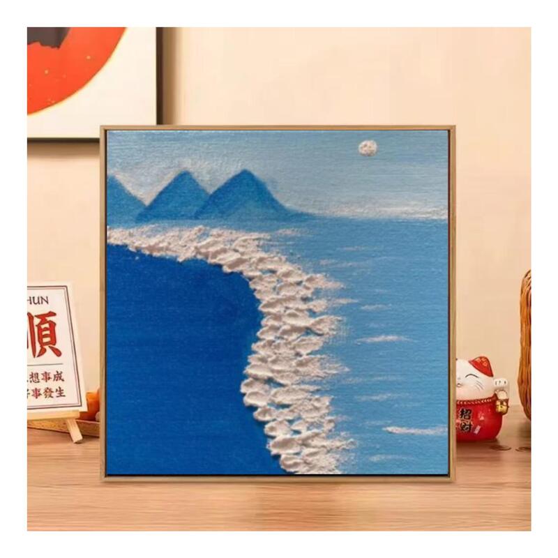 20*20数字肌理画diy网红手作店批发摆摊手工石英砂立体浮雕装饰画|undefined