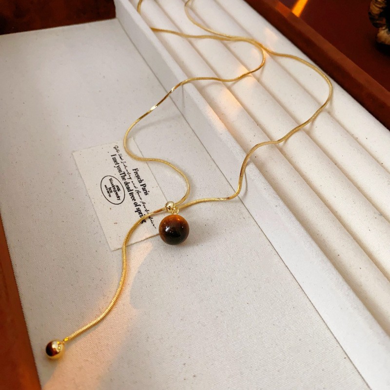 欧美跨境几何水滴高级感项链小众气质冷淡风毛衣链秋冬新款饰品女详情33