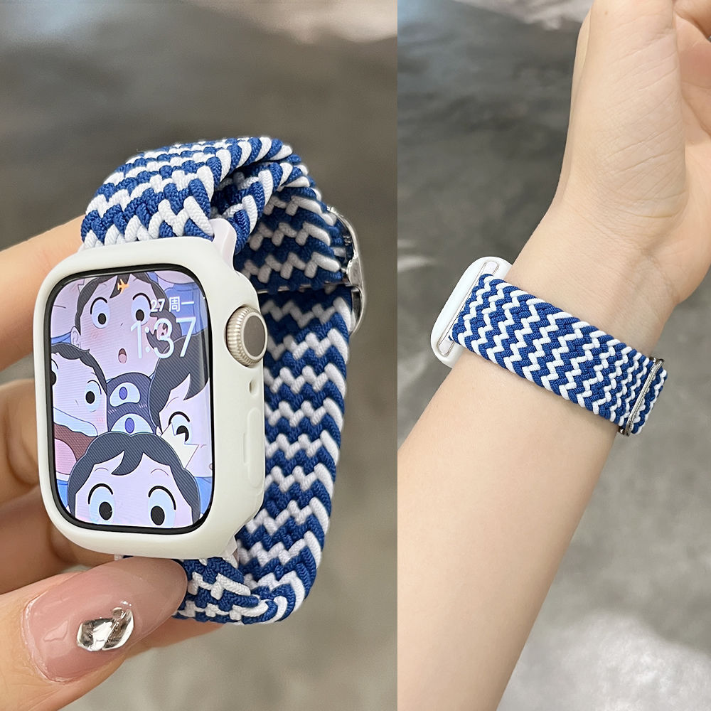 Suitable for Apple Iwatchs10Ultra98765432 Watch Strap Woven Elastic Breathable Sports Women
