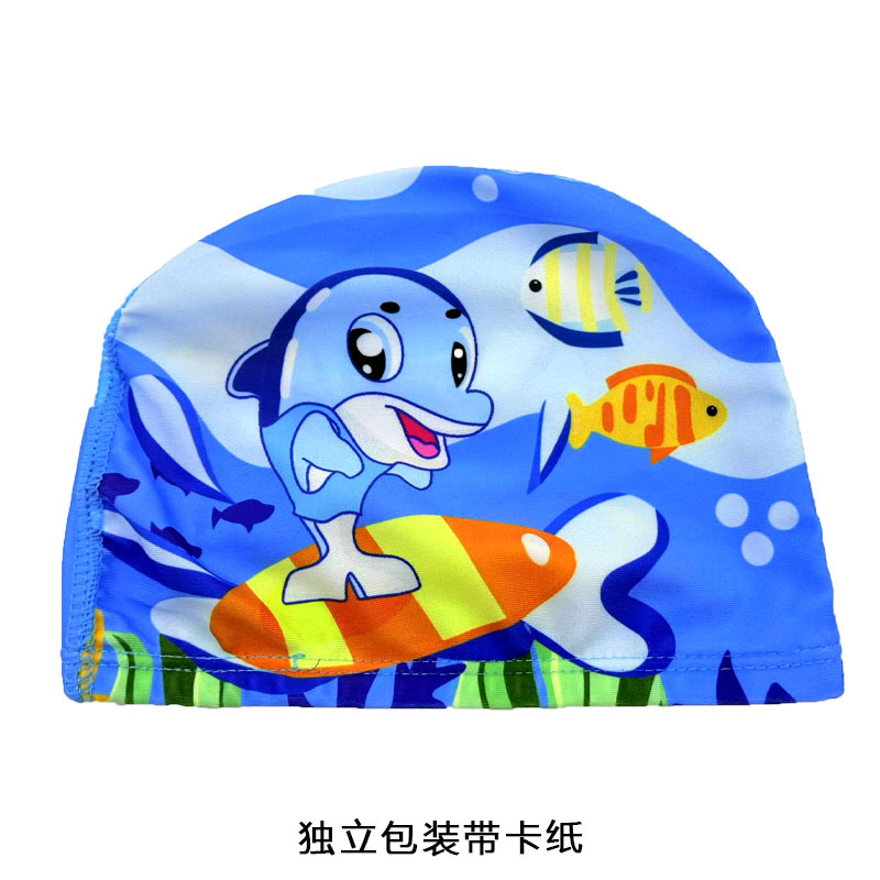 Gorro de natación al por mayor Gorro de natación de tela unisex Gorro de natación de secado rápido con estampado de aguas termales para niños adultos