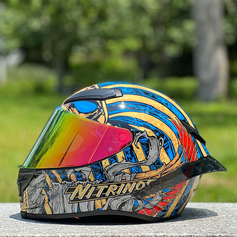 Motorcycle Helmet Personalized Snow House Style with Extended Spoiler