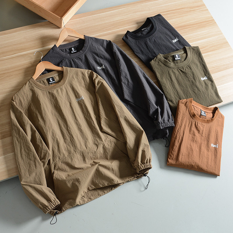 Designed by Japanese Line Designers! Autumn Men's Outdoor Mountain Style Anti-Peaks and Water-Repellent Loose Pullover Round Neck Casual Sweatshirt