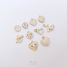 ��ɫ14K����΢��ʯС���ĵ���ϵ�А��ĵ��diy��朶��h�Ʒ���